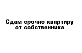 Сдам срочно квартиру от собственника